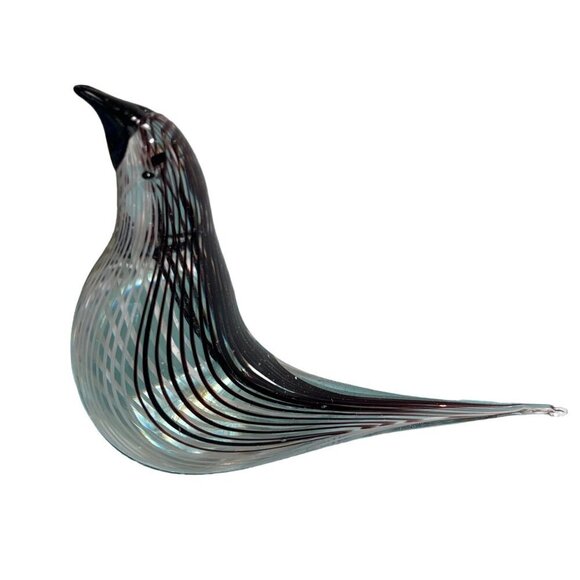 Art Glass Bird Mezza Filagrana Dino Martens Style MCM Elegant Decor Striped - Picture 4 of 8